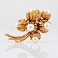 Van Cleef & Arpels 18K Gold, Diamond & Pearl Brooch - Sold for $3,375 on 03-03-2018 (Lot 173).jpg